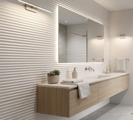 Up White Reeded Matt Ceramic Wall Tile 250x50mm